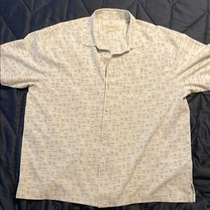 Tommy Bahama Silk Blend Cream Casual Button Down Shirt‎ XXL